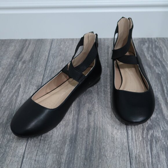 Dream Pairs Shoes - Dream Pairs Flats Womens 8 Black Ballet Ankle Strap Academia Business Casual